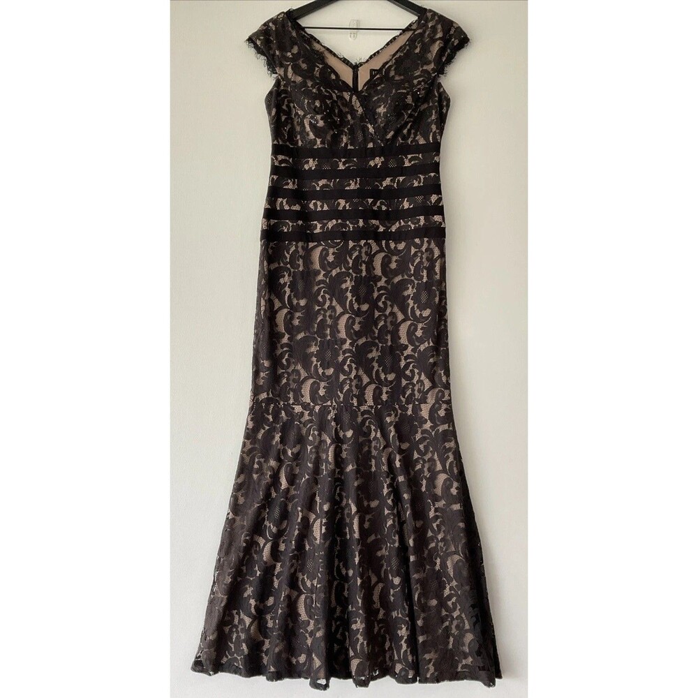 Ignite Evenings By Carol Lin Sz 6 Black Lace Maxi Romantic Whimsi Goth